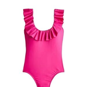 New! J.Crew sz 6 Ruffle Scoopback One Piece Swimsuit BF169 Pink NWT